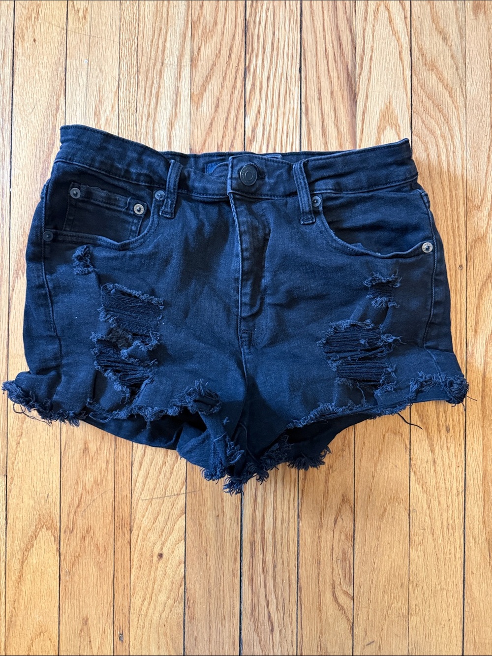 aeropstale black high rise mini shorts, size 10